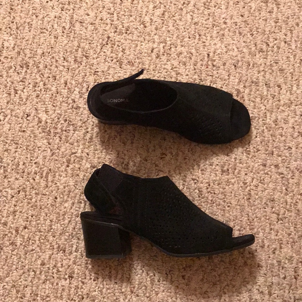 Black booty sandals